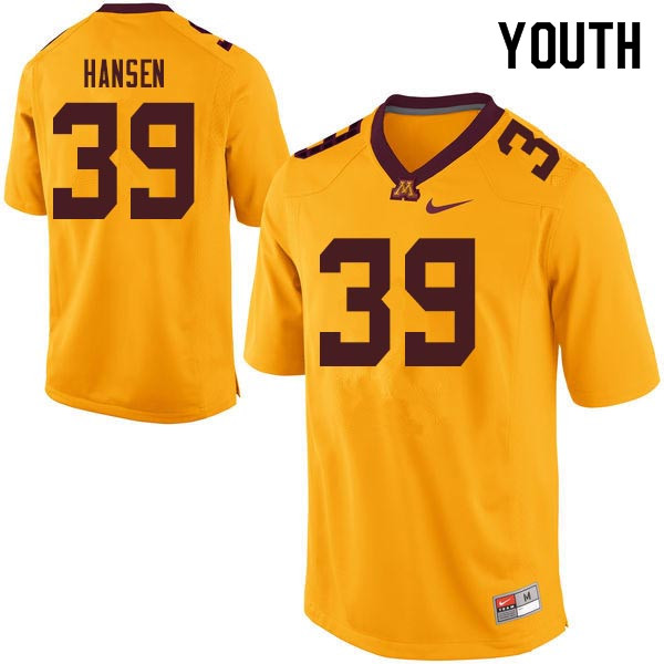 Youth #39 Trey Hansen Minnesota Golden Gophers College Football Jerseys Sale-Gold - Click Image to Close
